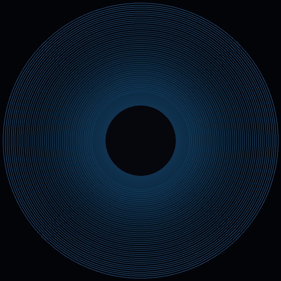 Glowing blue rings